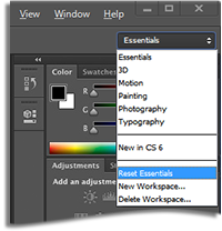 Photoshop Workspace Selector