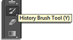 History Brush Tool in Photoshop toolbar