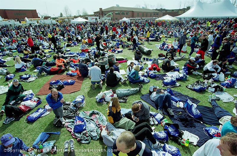 Boston Marathon, 2001 - Athlete's Village in Hopkinton
