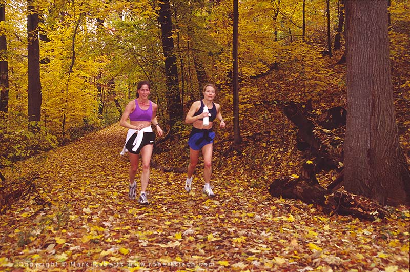Runners in Frick Park, Pittsburgh